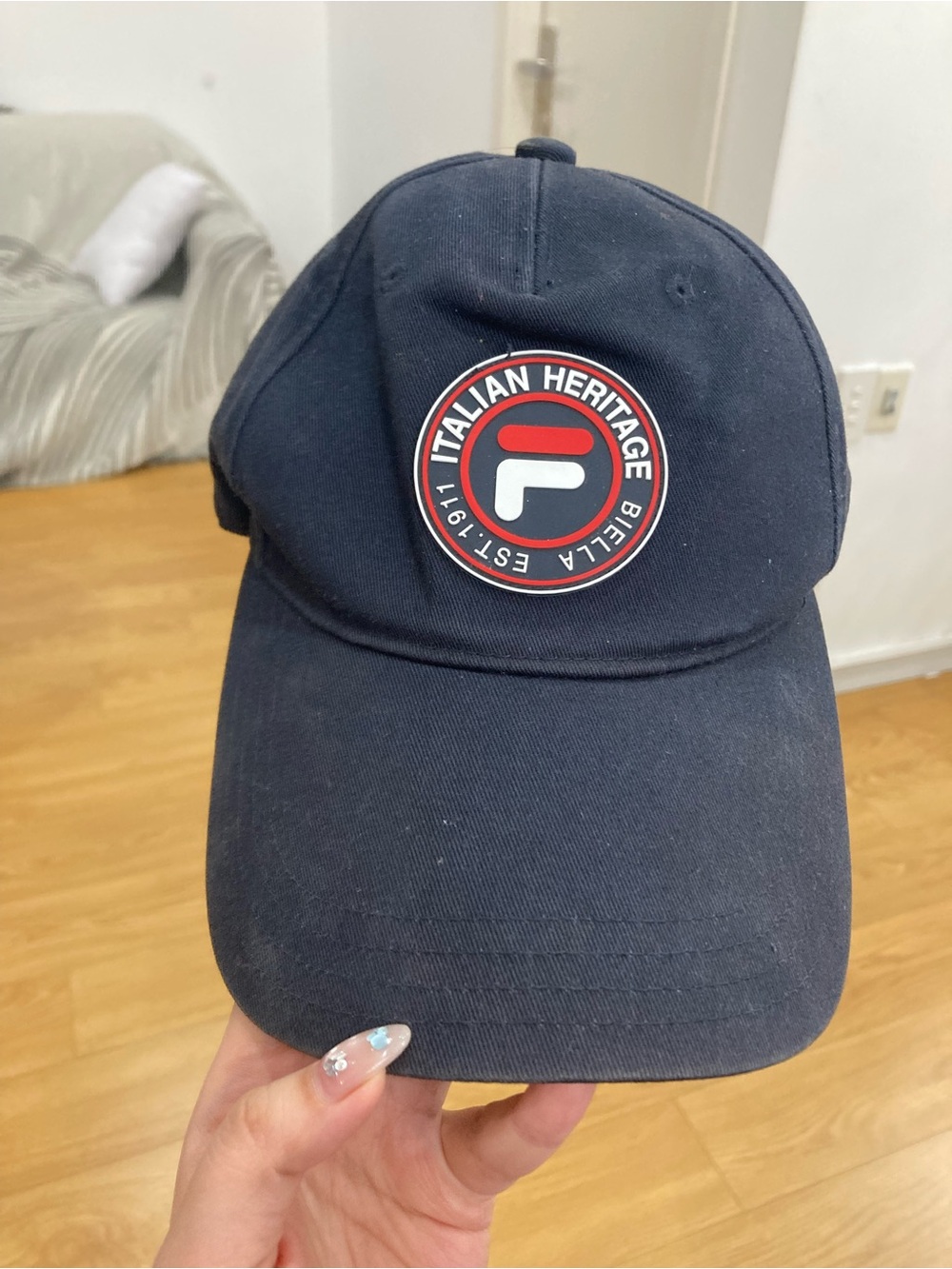 Fila Navy Baseball Cap with Red & White Italian Heritage Patch